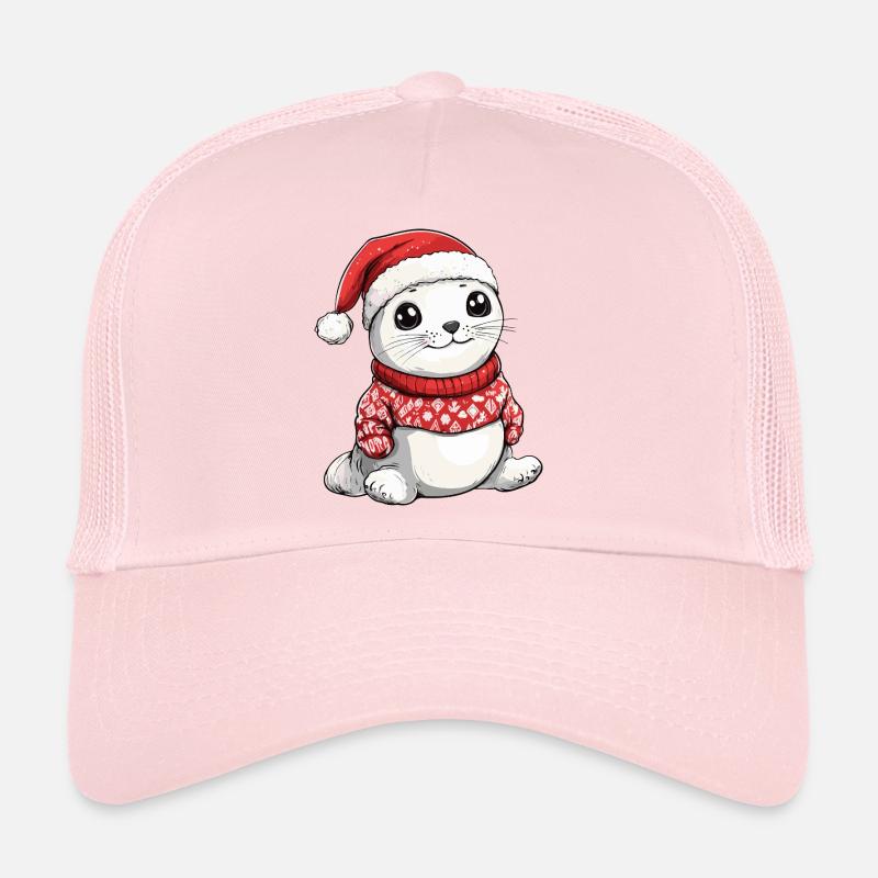 Robbe Tier Weihnachten Xmas - Trucker Cap - Hellrosa