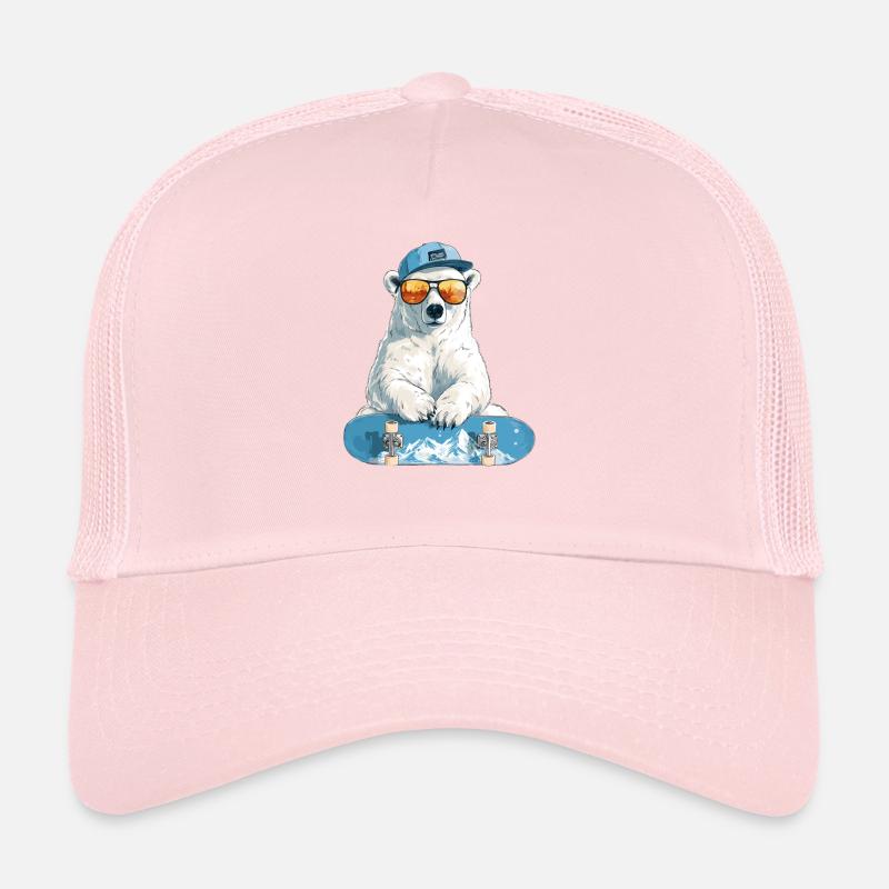 Polar Bear Skateboard Chill Trucker Cap