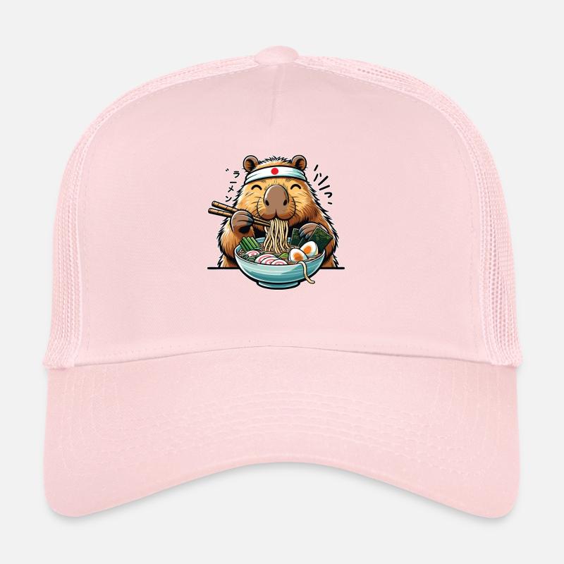 Capybara mit Nudeln Ramen kawaii Capybara - Trucker Cap - Hellrosa