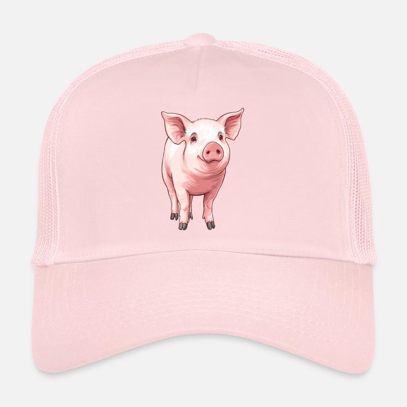 Portrait du cochon rose Casquette trucker 