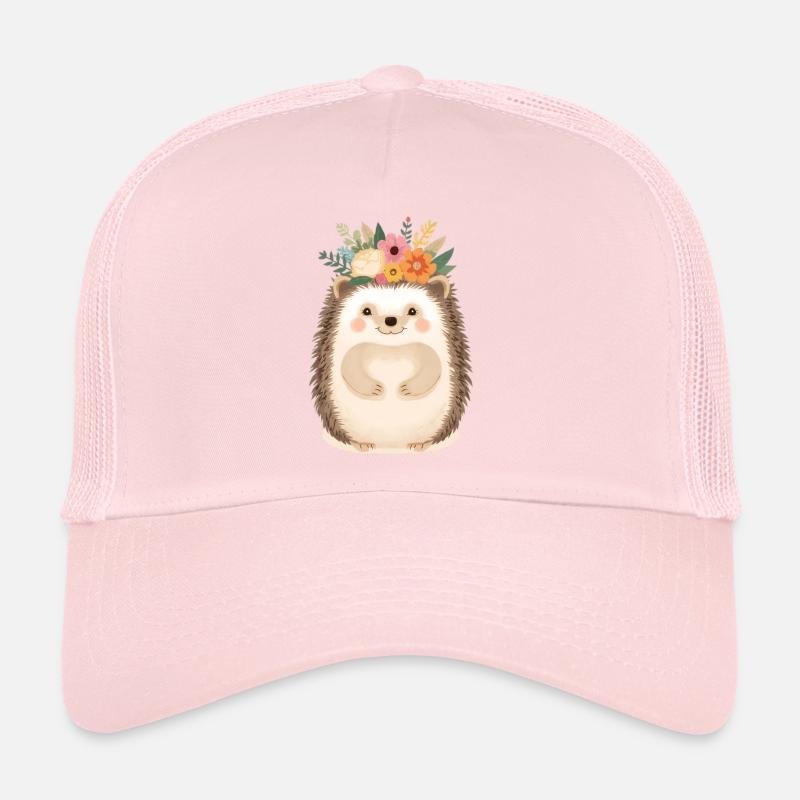 Hérisson en couronne de fleurs : doux ami de la forêt Casquette trucker 