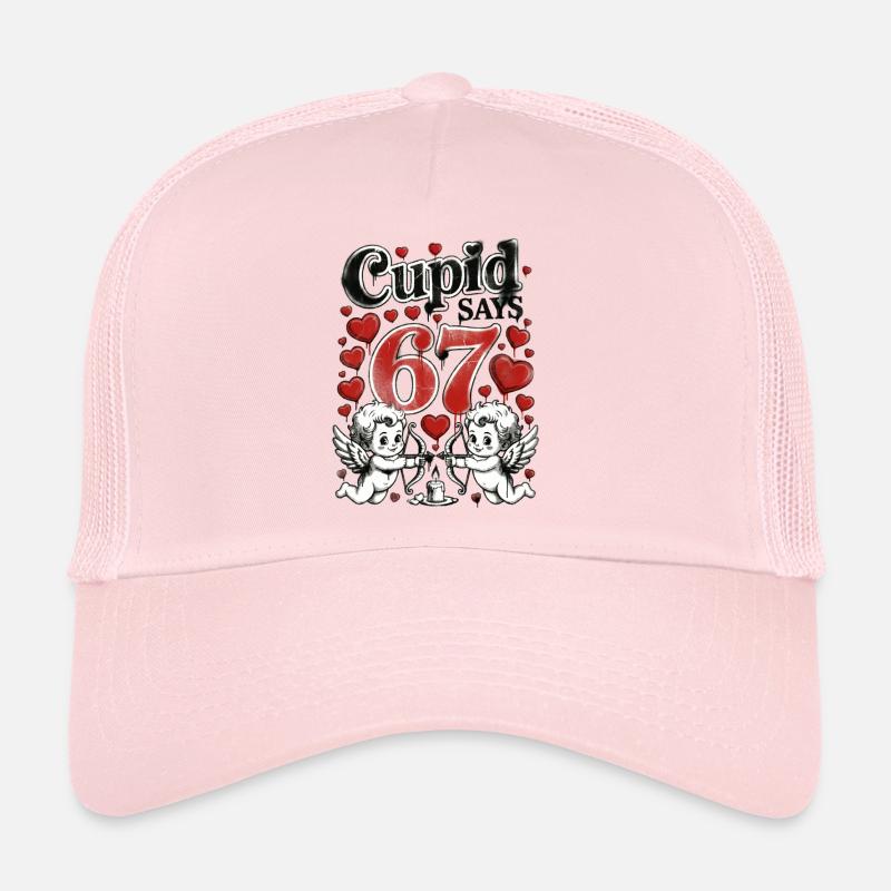 Cupidon dit que 67 cœurs aime un design Casquette trucker 