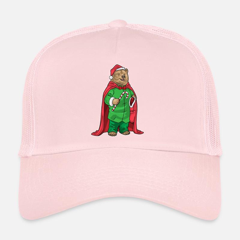 Bear Christmas candy cane Trucker Cap