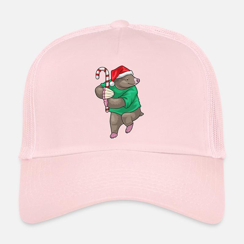 Mole Christmas candy cane Trucker Cap
