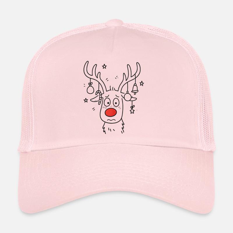 Red-nosed Reindeer Rudolf Christmas - Trucker Cap - pale pink