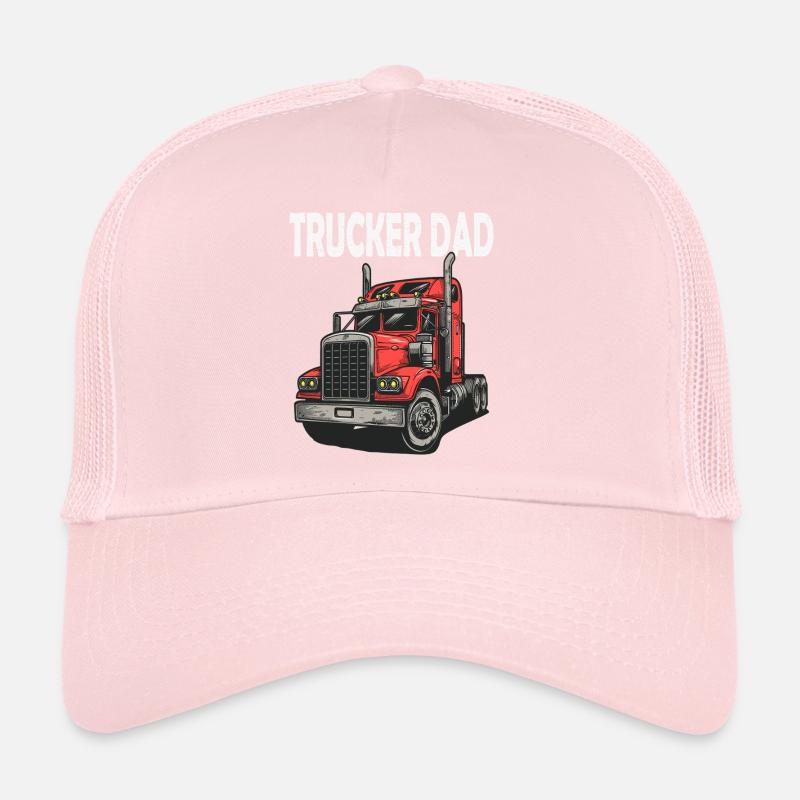 Trucker Dad Red Truck Graphic Trucker Cap