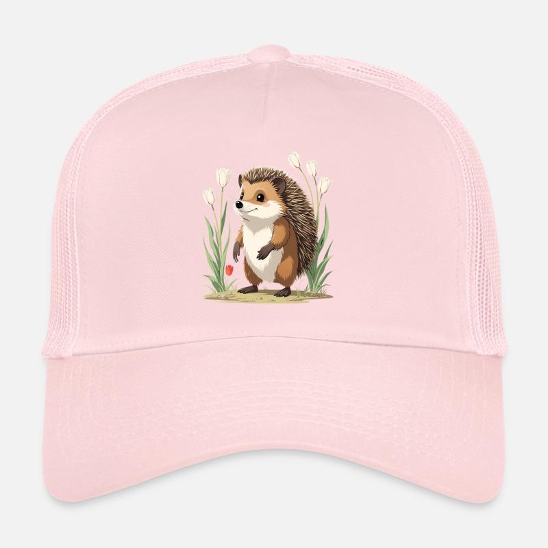 Igel im Tulpenbeet - Trucker Cap - Hellrosa