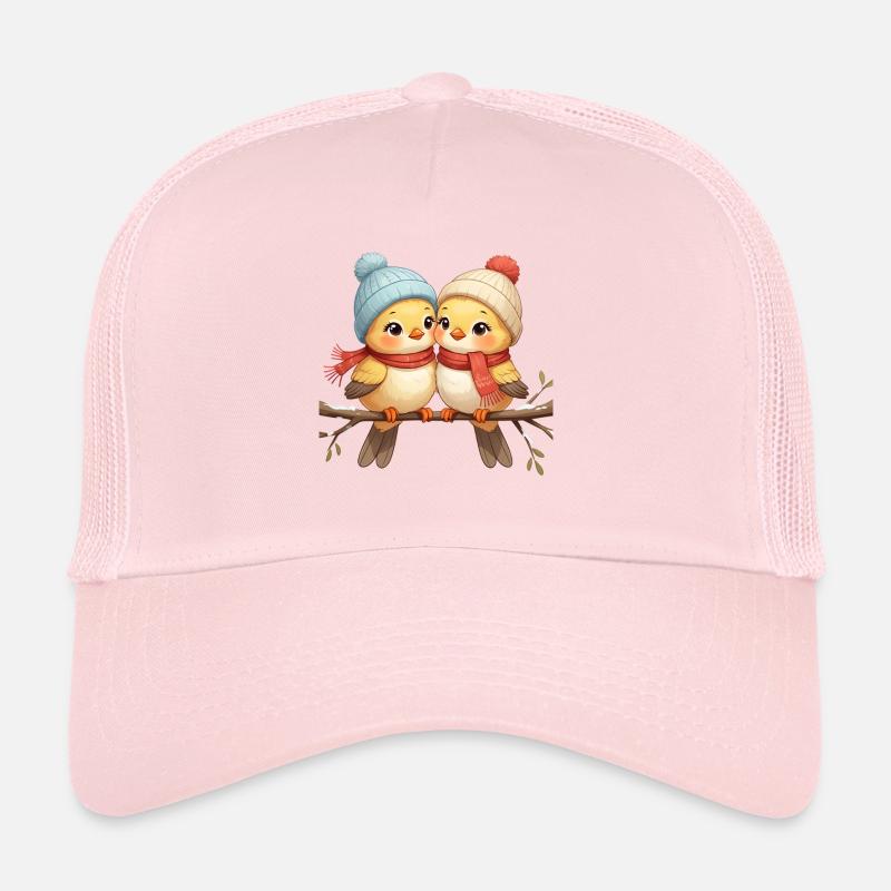 Winterkuss Vögel auf Ast Trucker Cap