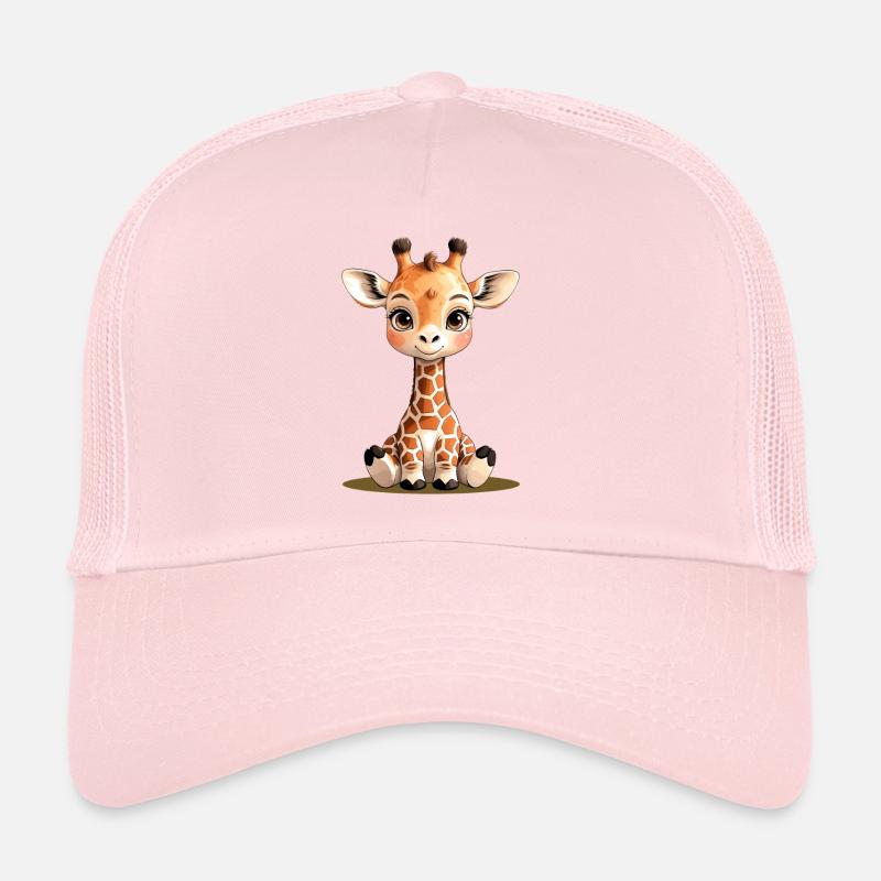 Petite amie girafe mignonne dans le dessin animé Casquette trucker 