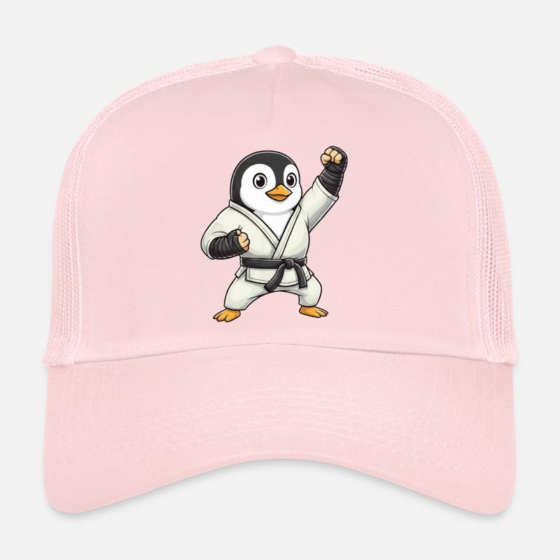 Dessin animé mignon drôle d’arts martiaux de Karaté Pingouin Casquette trucker 