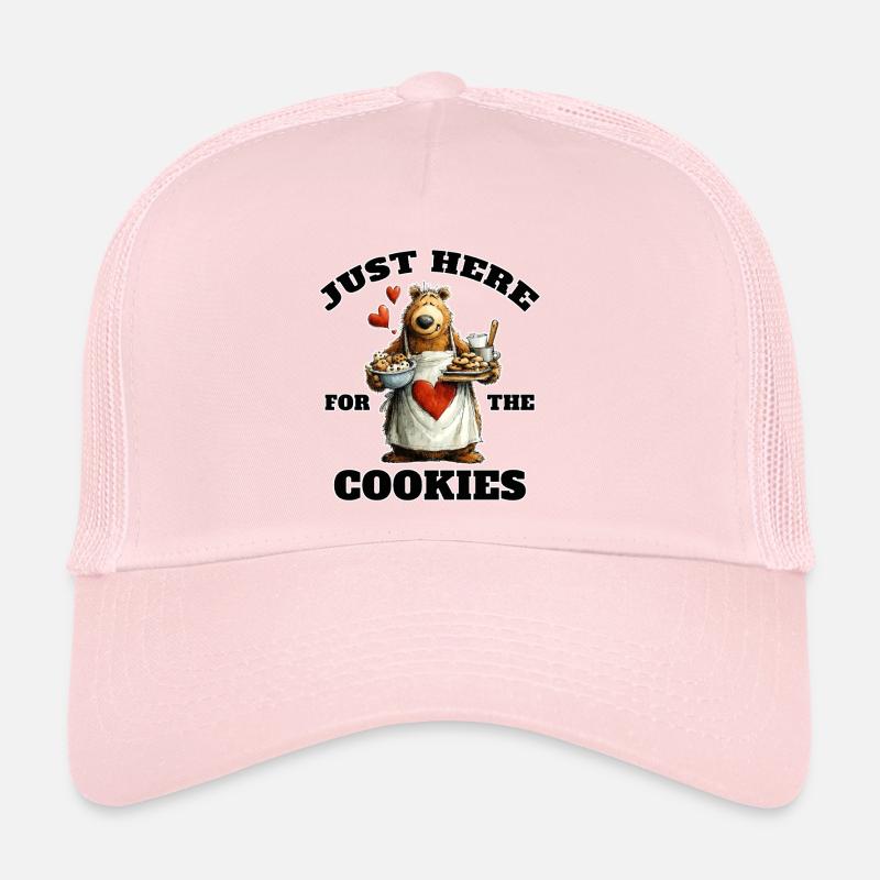 Süßer Bär Just Here For The Cookies - Trucker Cap - Hellrosa