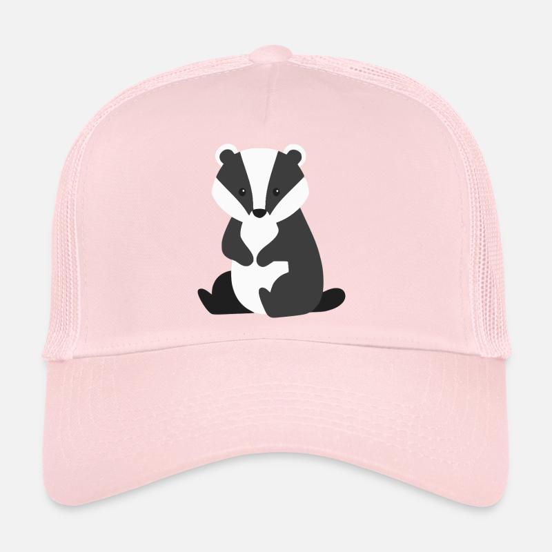 Cute sitting badger minimalist style Trucker Cap