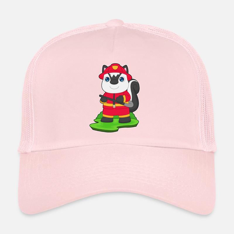 Skunk Firefighter Fire Hose Trucker Cap