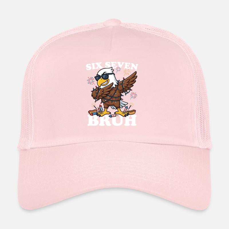 Six Seven Bruh 4. Juli Dabbing Eagle 4. Juli - Trucker Cap - Hellrosa