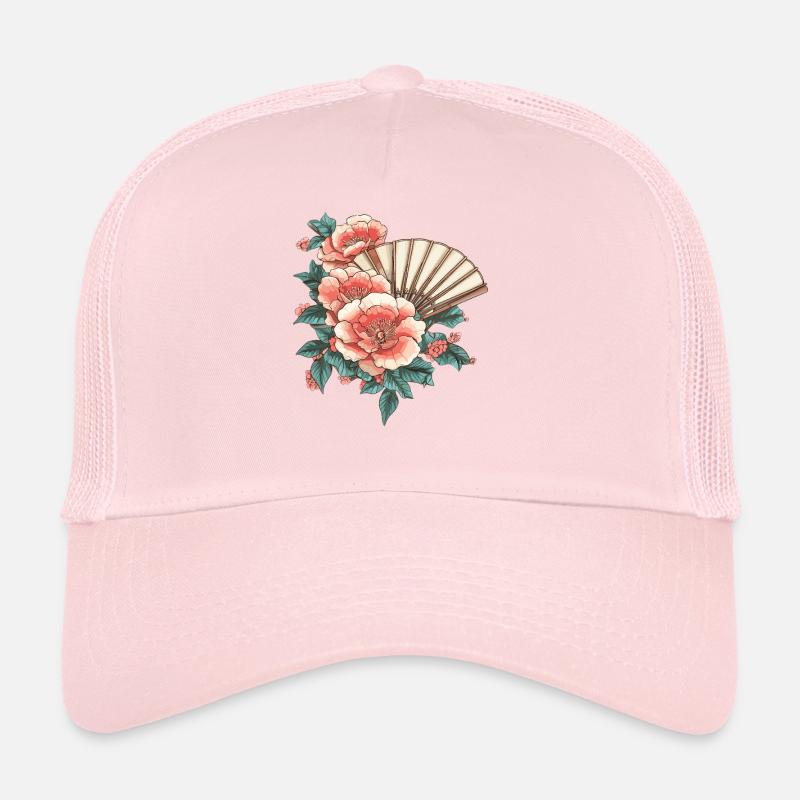 Peony and fans Trucker Cap