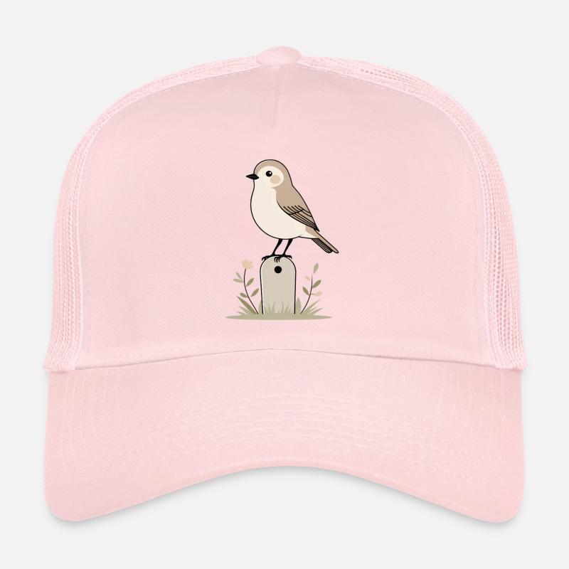 Illustration de jardin d’oiseaux avec fleurs Casquette trucker 