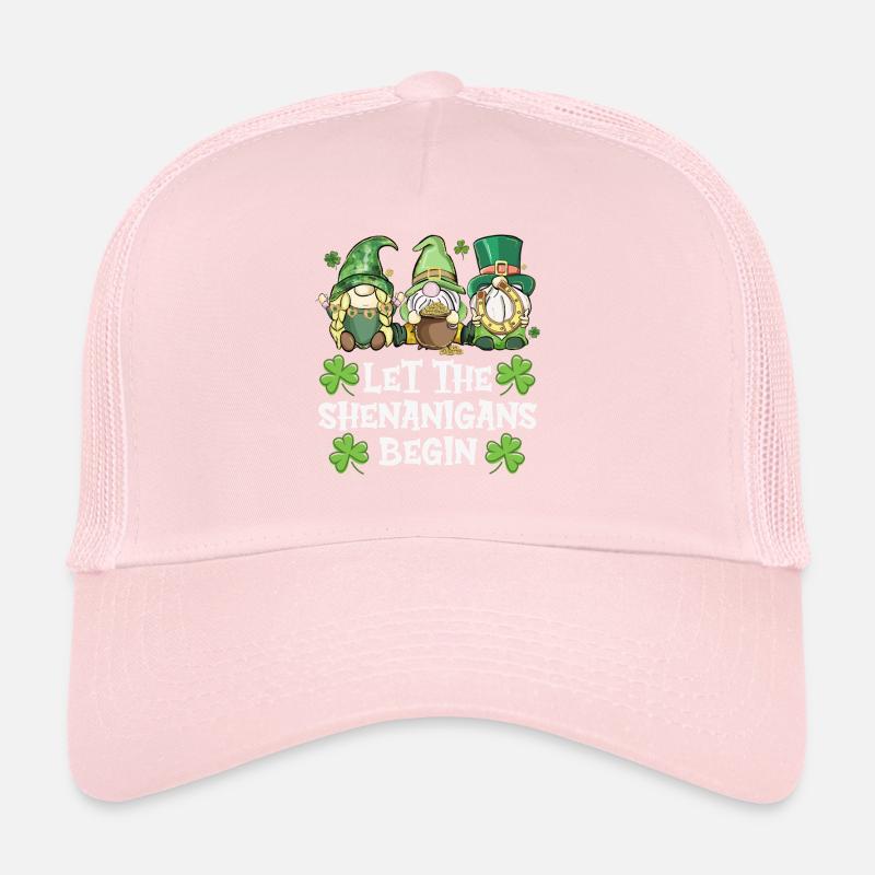Let The Shenanigans Begin Irish Gnome Design Trucker Cap