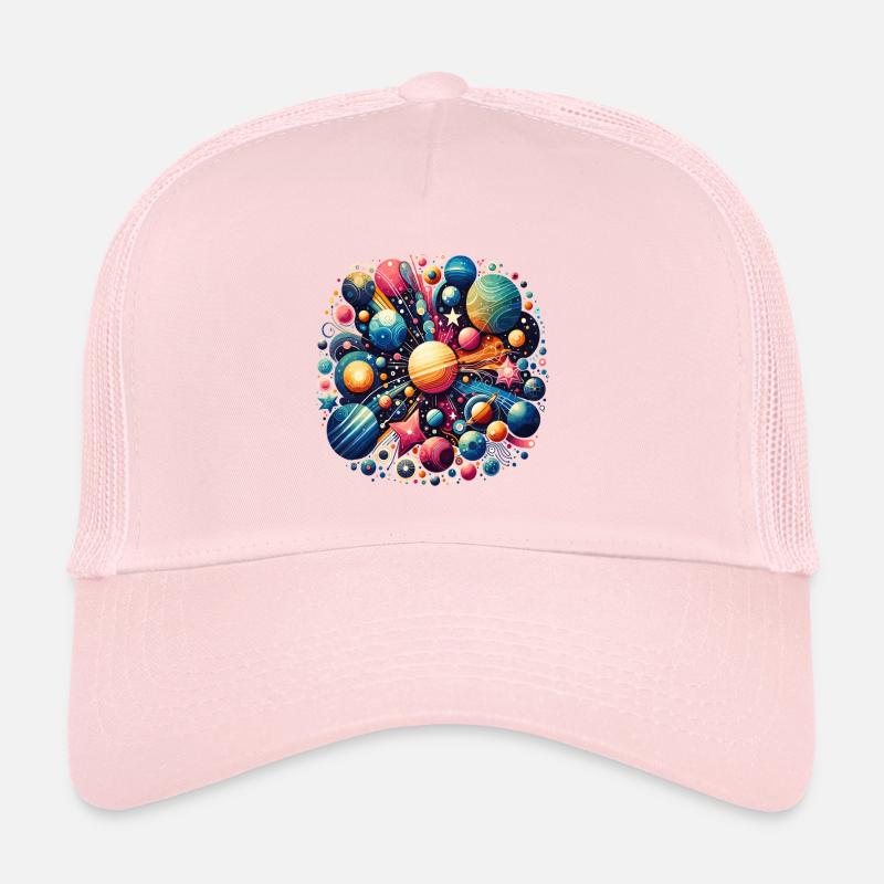 Buntes Planeten-Universum Trucker Cap