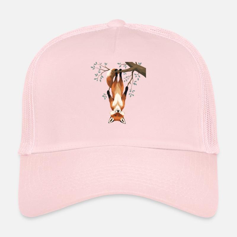 Fuchs hängt von Ast - Trucker Cap - Hellrosa