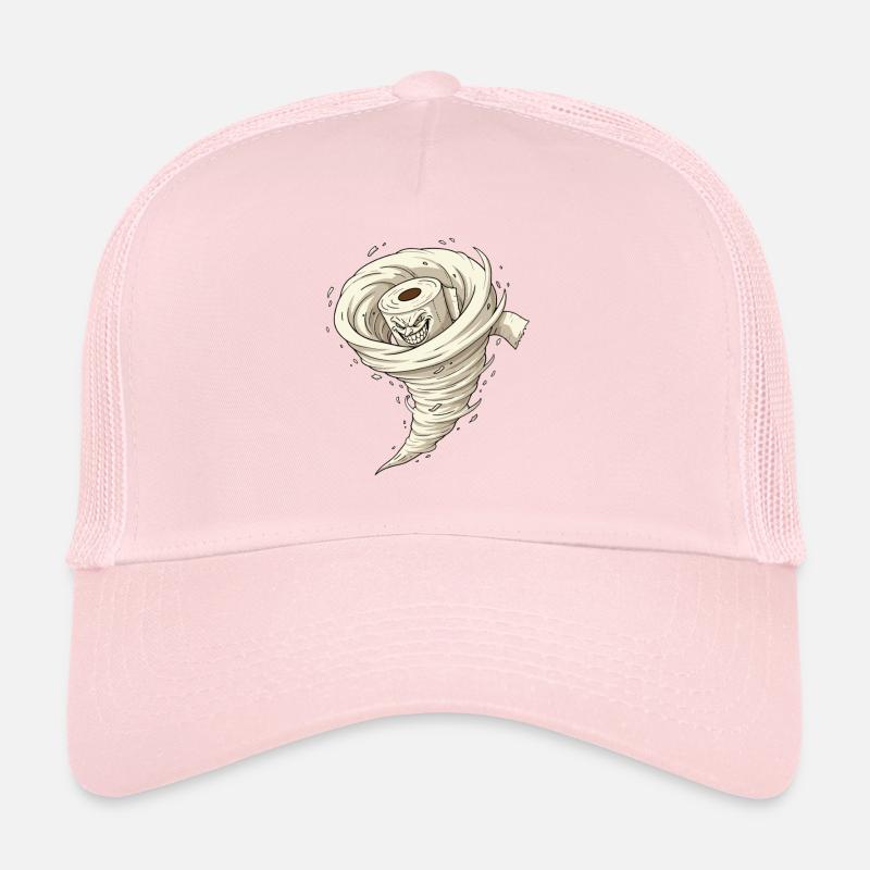 Tornade faite de papier toilette avec une grimace Casquette trucker 