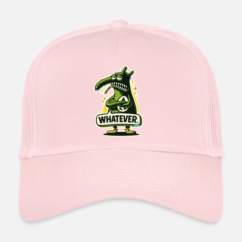 Dino Monstre Vert avec Peu importe l’Attitude Casquette trucker 