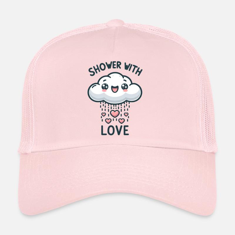 Rain Cloud of Love with Hearts Trucker Cap