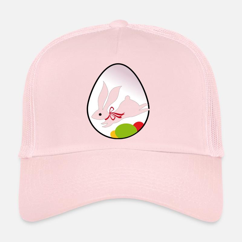 Osterhase-Silhouette im Ei Trucker Cap