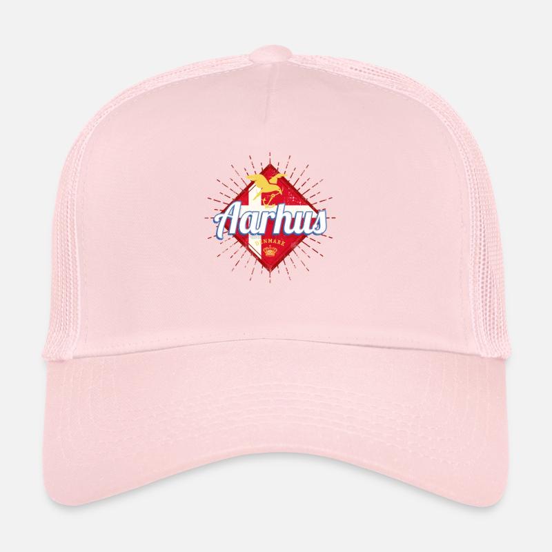 Aarhus Stadt Dänemark Retro Möwe Vintage Souvenir - Trucker Cap - Hellrosa