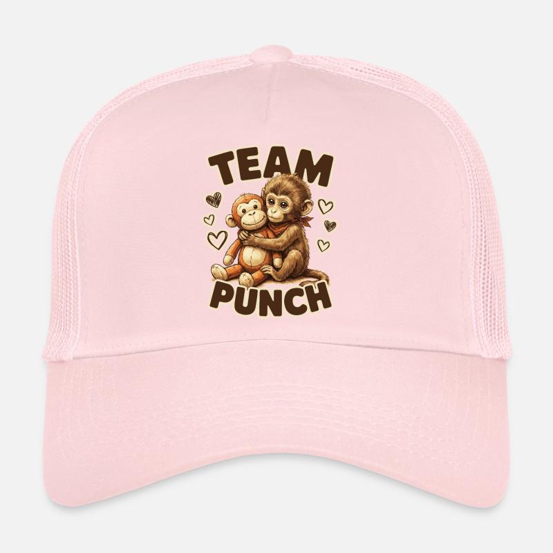 Petit singe mignon nommé Punch câlin en peluche Casquette trucker 