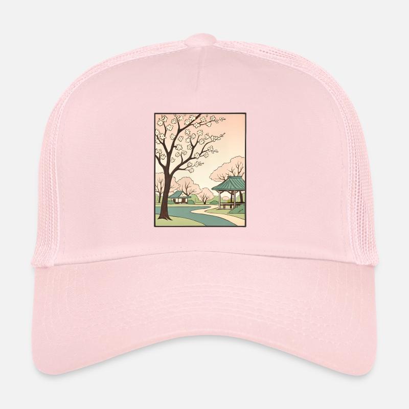 Fleurs traditionnelles de cerisier japonais Casquette trucker 