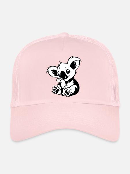 Cute koala sitting playfully - Trucker Cap - pale pink