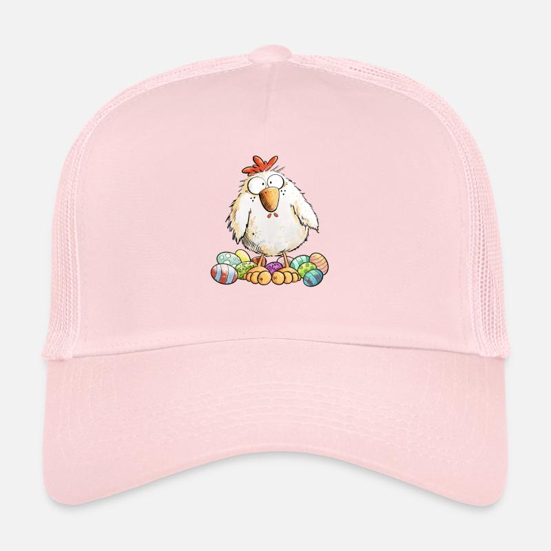 Éventail de poulets de Pâques avec œufs de Pâques Casquette trucker 