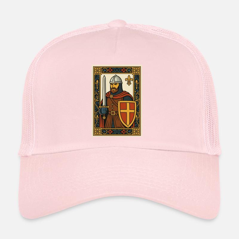 Medieval Knight Tile Emblem Trucker Cap