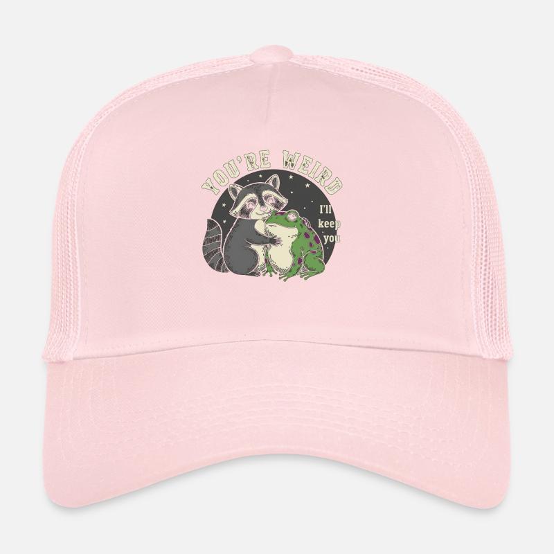 Raccoon and frog hug Trucker Cap