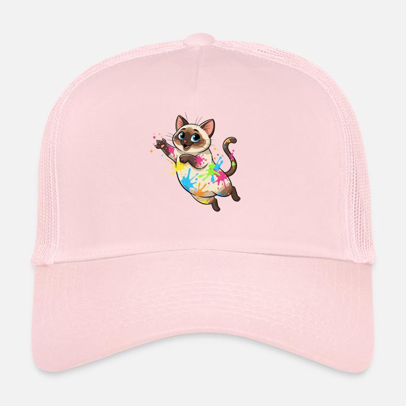Éclaboussures colorées de Chat Casquette trucker 