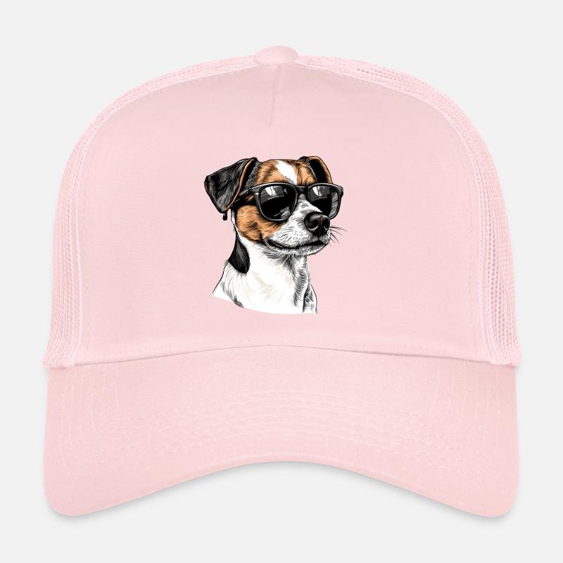 Sunglasses Dog Portrait Jack Russel Terrier Trucker Cap