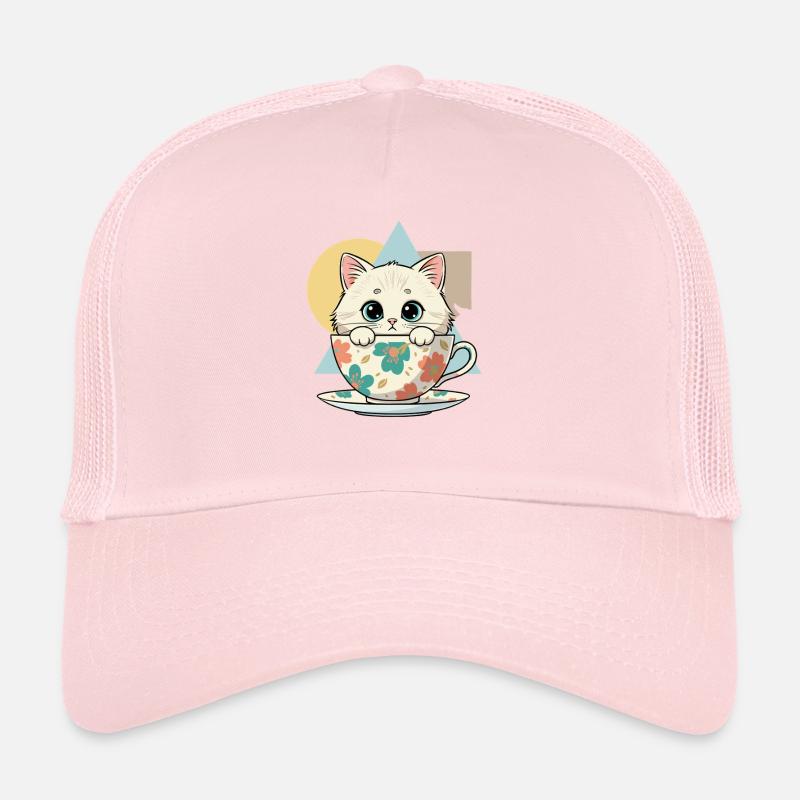 Kätzchen im Teetassen-Design Trucker Cap