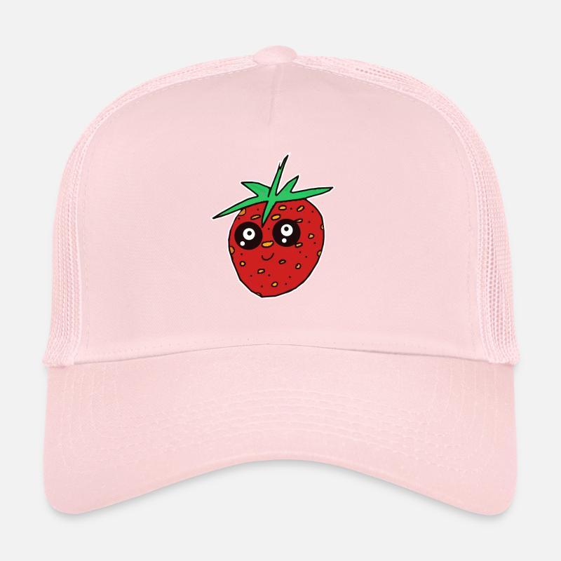 Strawberry Strawberries Fruit Summer Garden - Trucker Cap - pale pink