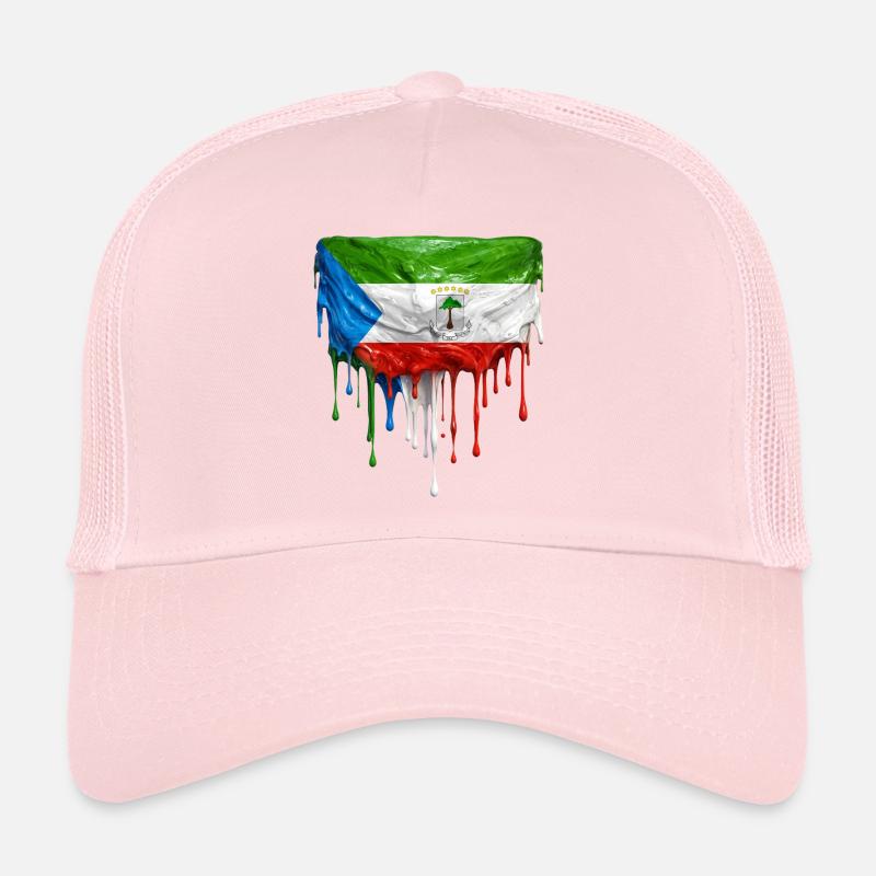Drapeau de Guinée équatoriale dans l’art en goutte Casquette trucker 