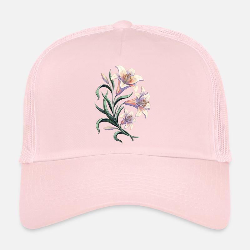 Lily Blossoms Vintage Motif Trucker Cap