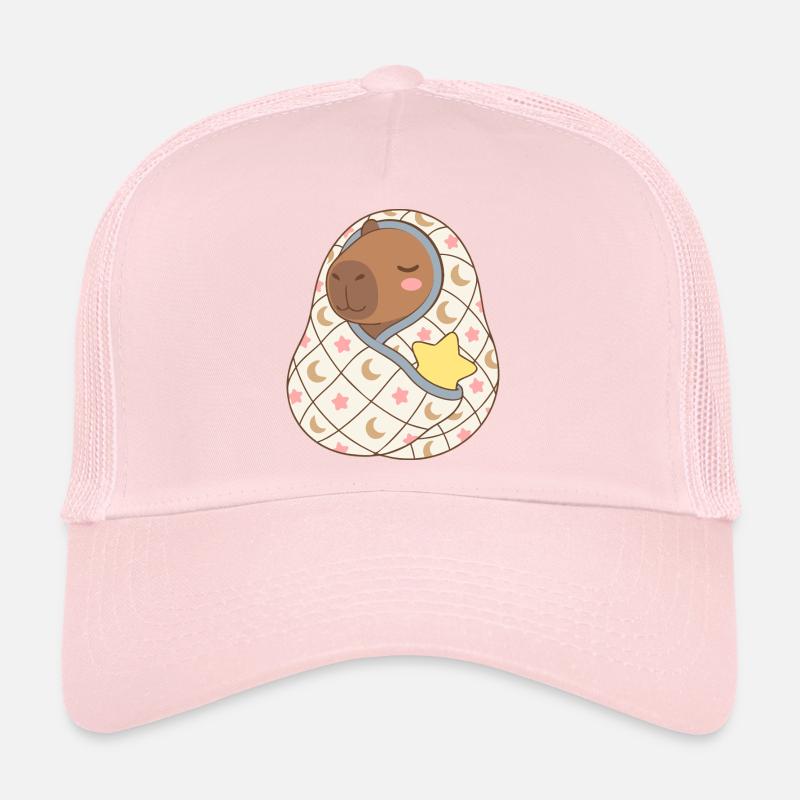 Cute Sleeping Capybara in Blanket – Kawaii Art Trucker Cap
