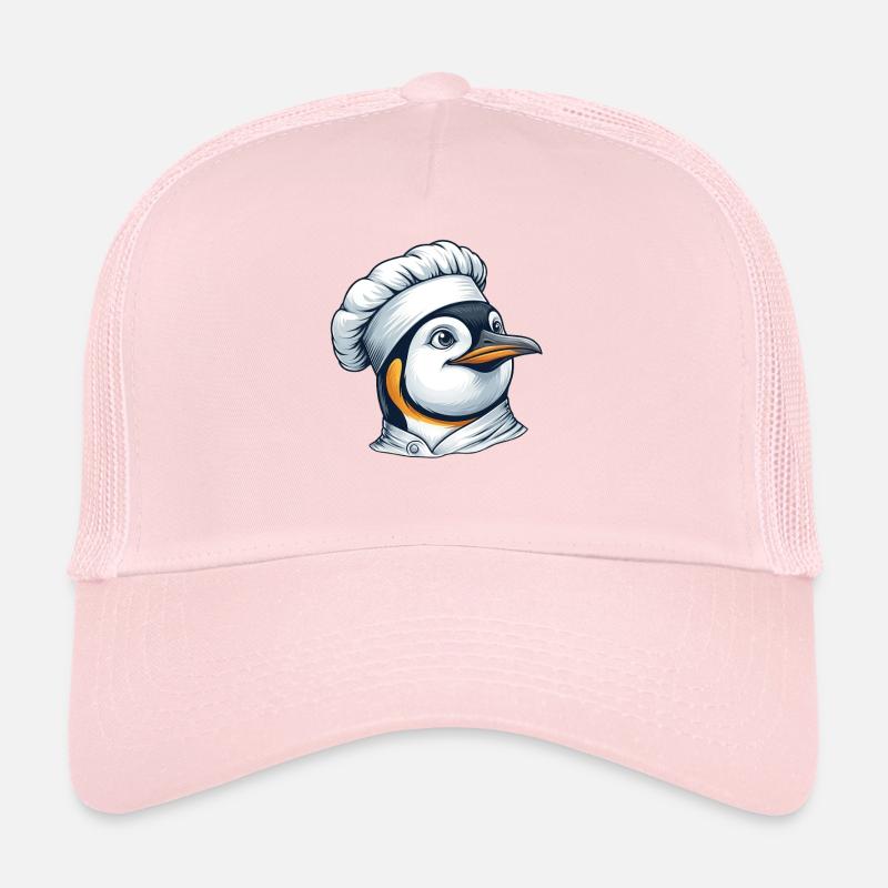 Fröhlicher Pinguin Koch Cartoon Küchenchef Essen Trucker Cap
