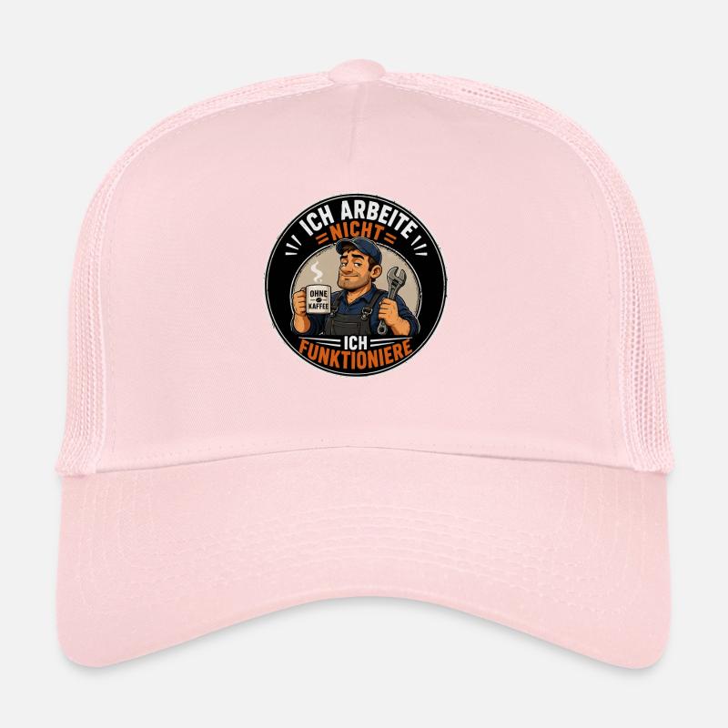 I don't work without coffee artisan humor Spr Trucker Cap