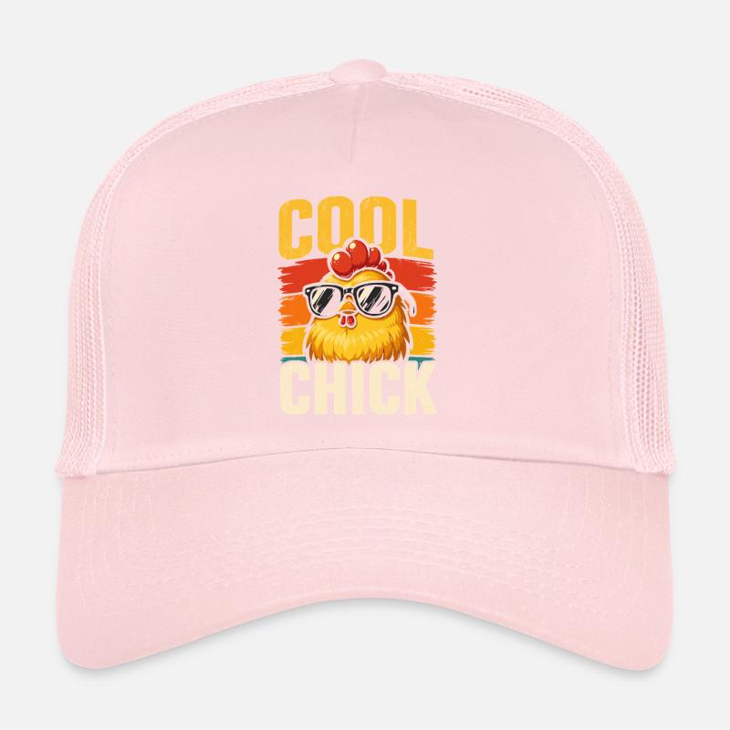 Poule cool avec des lunettes de soleil Casquette trucker 