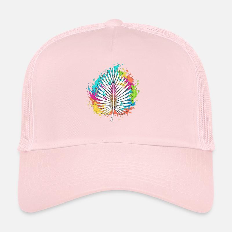 Bunte Palmenfächer Farbexplosion Trucker Cap