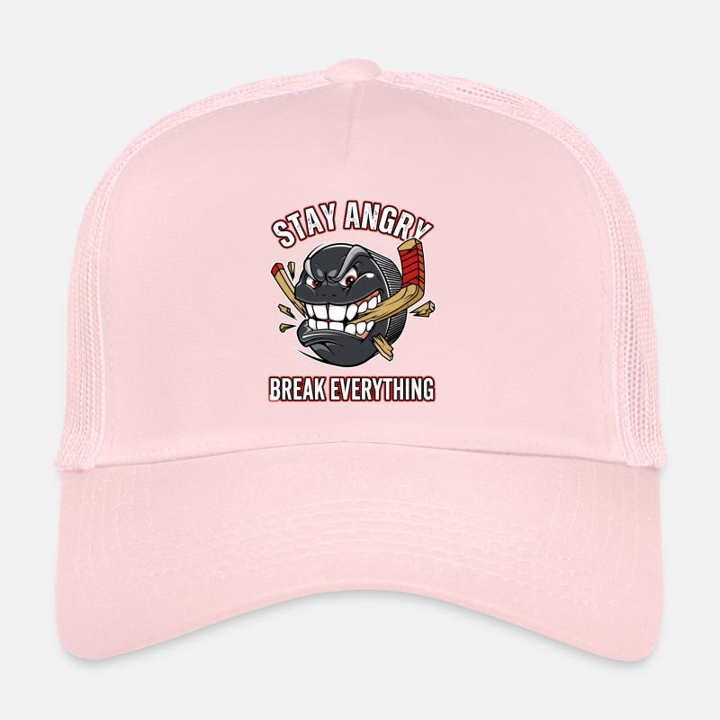 Böser Eishockey Puck bricht Schläger - Trucker Cap - pale pink