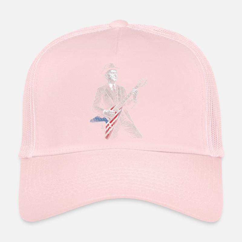 Calvin Coolidge Guitar Hero avec guitare drapeau Casquette trucker 