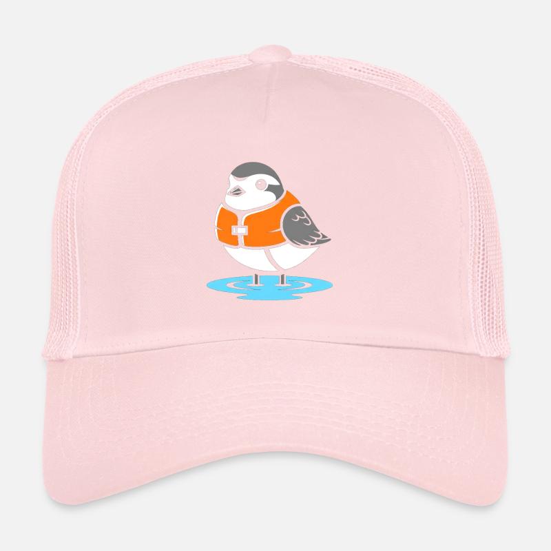 Bird with Life Jacket Cartoon Trucker Cap