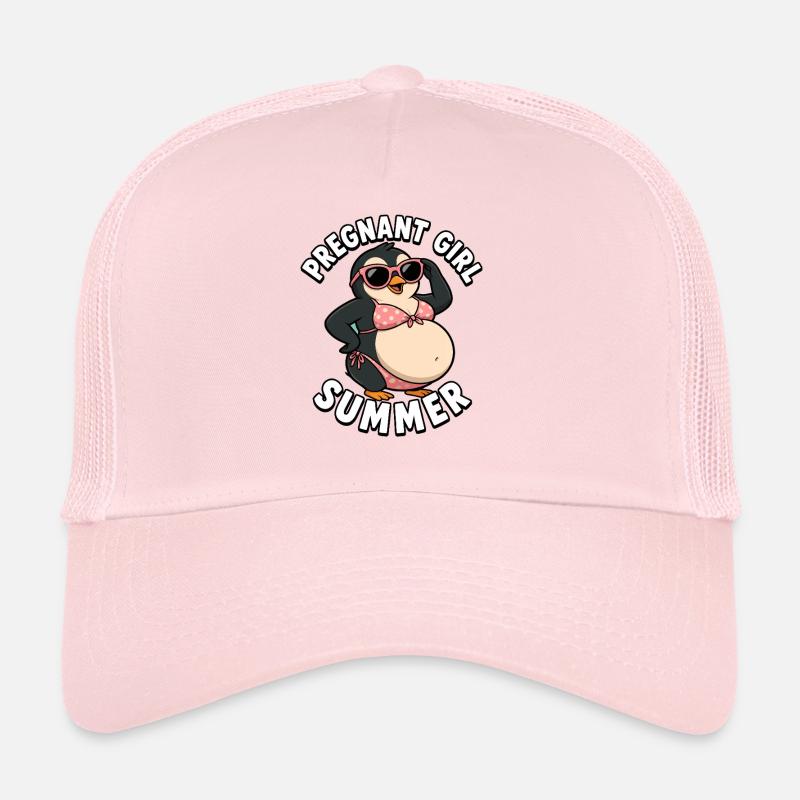 Fille enceinte, été, plage, pingouin, désir Casquette trucker 