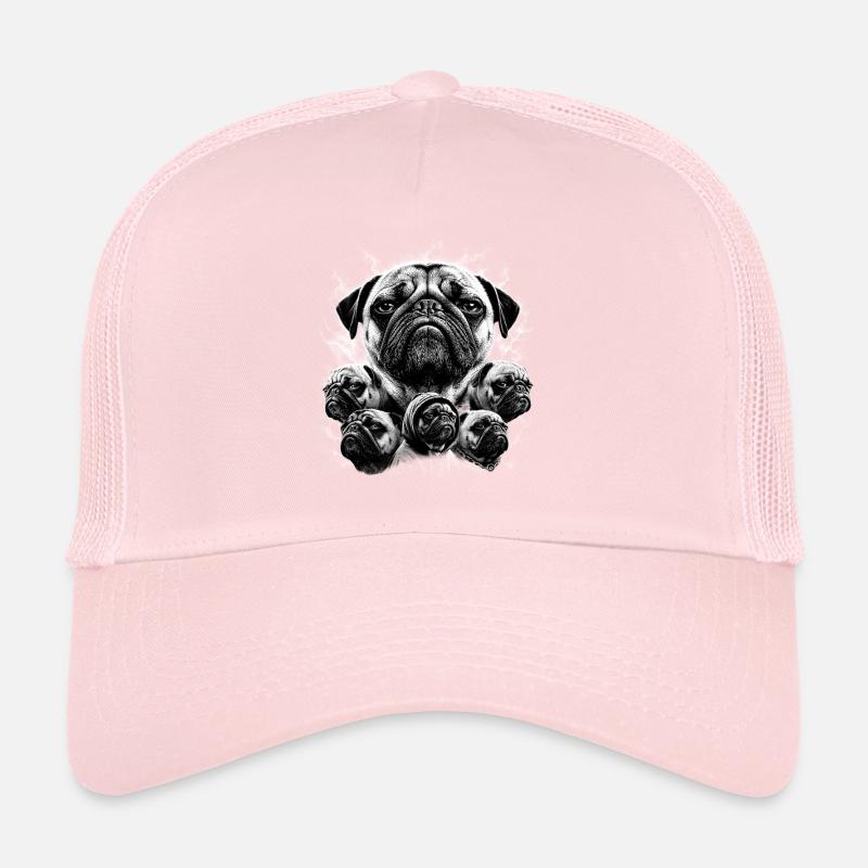 Collage de carlins monochrome Casquette trucker 